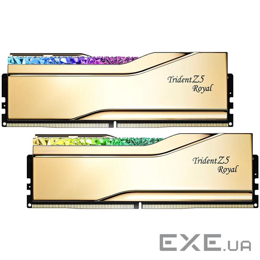 Модуль пам'яті G.SKILL Trident Z5 Royal DDR5 6000MHz 64GB Kit 2x32GB Gold (F5-6000J2836G32GX2-TR5G)