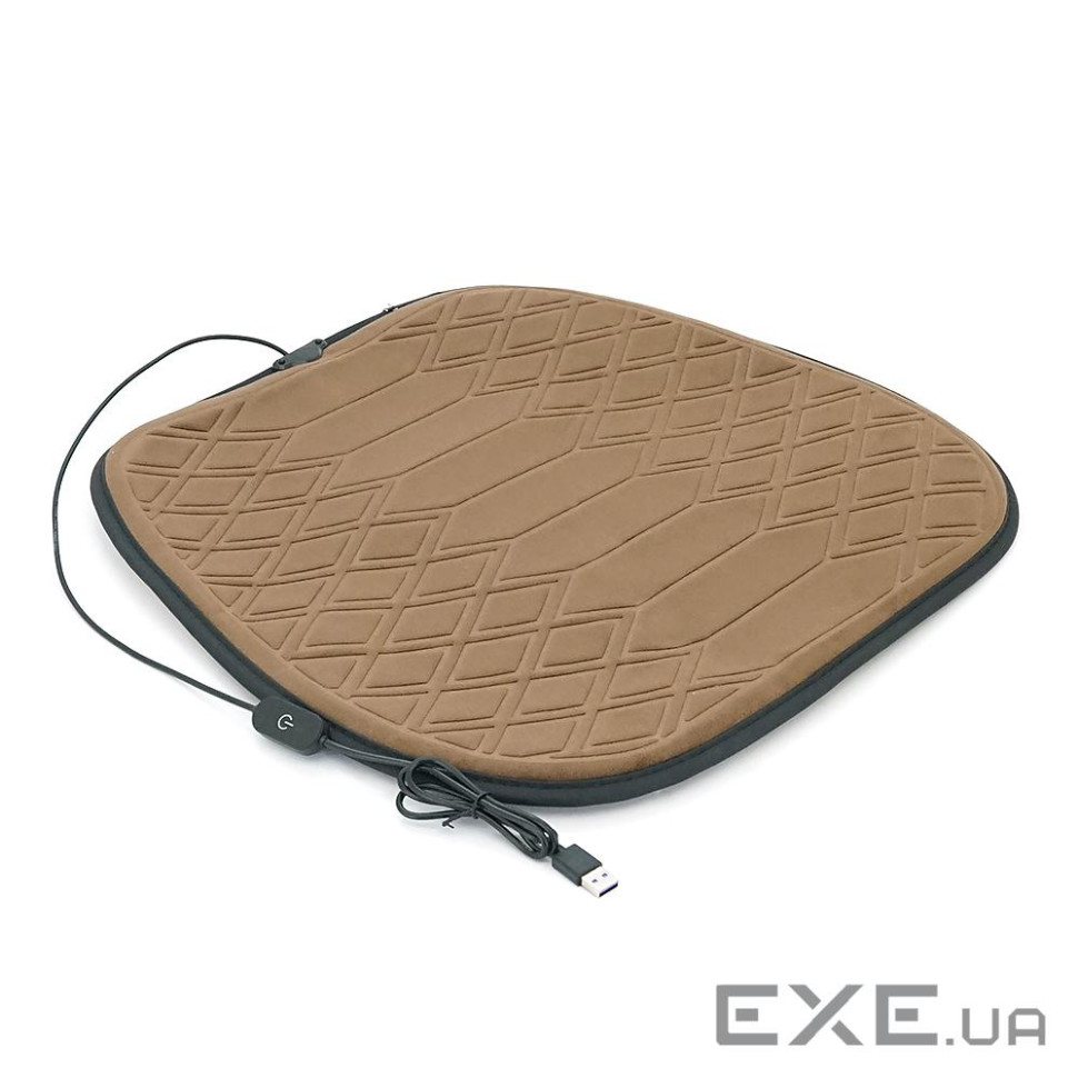 Килимок підстилка з підігрівом від USB для автокрісла, 5V, 46x46см, кавовий (MAT-USB-46x46-Coff)