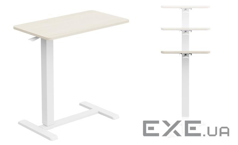 Стіл компактний 2E CE710WL, 710x400мм, регульована висота, біло-бежевий (2E-CE710WL-MECHANIC)