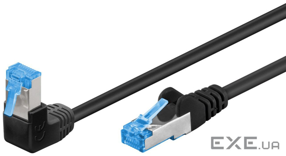 Патч-корд неекранований RJ45 SFTP6a 0.25m, patch AWG27 1x90е PoE/PoE+ LSOH,чорний (75.05.1555-1)