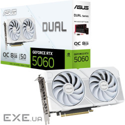 Відеокарта ASUS Dual GeForce RTX 5060 White OC Edition 8GB GDDR7 (DUAL-RTX5060-O8G (90YV0N15-M0NA00)