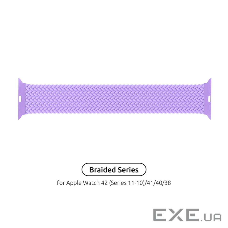 Ремінець Armorstandart Braided Solo Loop для Apple Watch 38mm/40mm/41mm Lavender Grey Size (ARM64898)