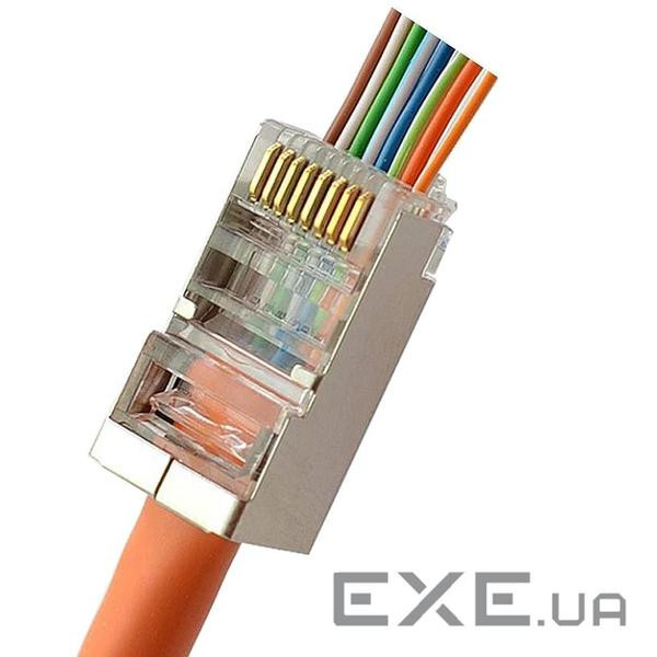 Конектор RJ45 STP кат. 5e з наскрізними отворами, Kingda (KD-PG8033-C5E) , Kingda (KD-PG8033-C5E)