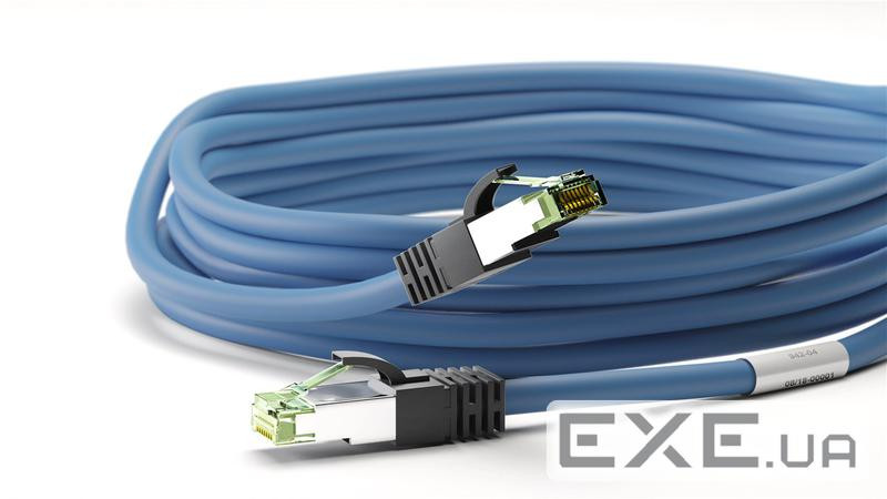 Патч-корд екранований RJ45 SFTP8.1 0.5m,patch AWG24 D=8.2mm LSOH Gold Cu,синій (75.04.5658-10) (75.04.5658-10)