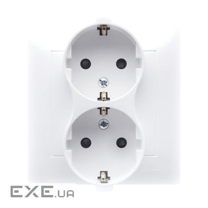 Розетка электрическая двойная Premium SCHUKO, моноблок, белый (DGSZ2Z/11)