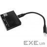 Адаптер USB 3.1 Type-C (M) - HDMI (F) + Type C + USB 3.0, Extradigital, Black, 15 см (KBH1802)