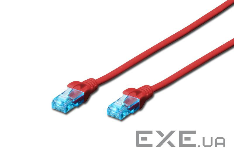 Патч корд Digitus UTP, CAT 5e, 2м, AWG 26/ 7, CCA, PVC, красный (DK-1512-020/R)