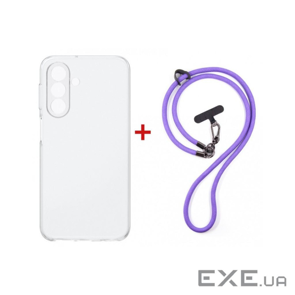 Чохол до мобільного телефона Dengos Case + Cross-body Strap Samsung Galaxy A37 Clear (DG-KM-CCRB-06)