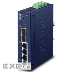 Керований комутатор L2, 4 порти 10/100/1000BaseT та 2 порти SFP, IP30, -40+75 C (IGS-4215-4T2S)