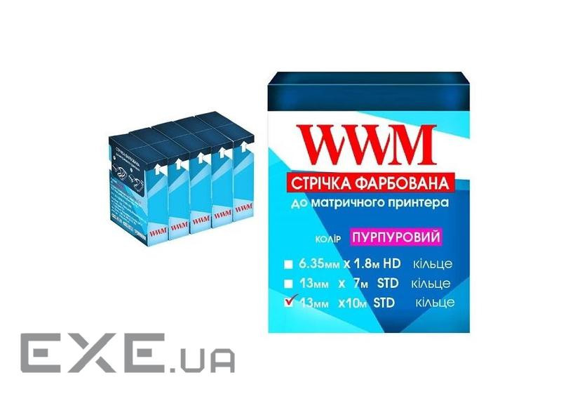 Стрічка до принтерів 13мм х 10м Refill STD Purple*5шт (к) WWM (R13.10SP5)