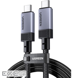Дата кабель USB-C to USB-C 2.0m 240W 10Gbps braided black Ugreen (95619)