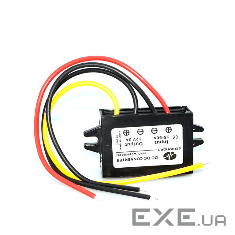 Перетворювач авто інвертор DC / DC 24-36V-12V 2A, IP67, 24W (WG15-50S1202) DC / DC 24-36V-12V 2A, IP67, 24W (WG15-50S120