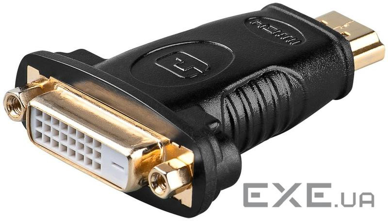 Перехідник моніторний Goobay HDMI-DVI M/F, адаптер DVI 24+1 Gold (75.06.8930-1)