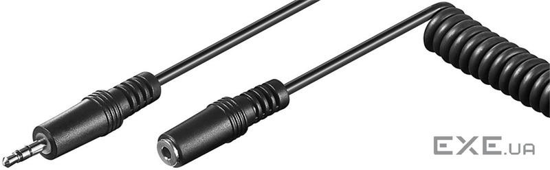Кабель аудіо-подовжувач Jack 3.5mm 3pin M / F 5.0m, Spiral, Standart, чорний (75.05.0017-100)