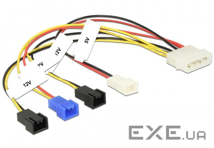 Кабель живлення внутрішній MoleX-FanPower 3p M/M,x4 (5V+7V+2x12V) 0.2m AWG22 (62.09.8295-1)