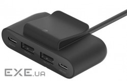 Зарядний пристрій BELKIN BoostCharge 4-Port USB Power Extender Black w/USB-C cable (BUZ001BT2MBKB7
