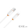 Дата кабель USB 2.0 AM to USB-C 1.0m 3A white XO (XO-CB-300UC-WH)