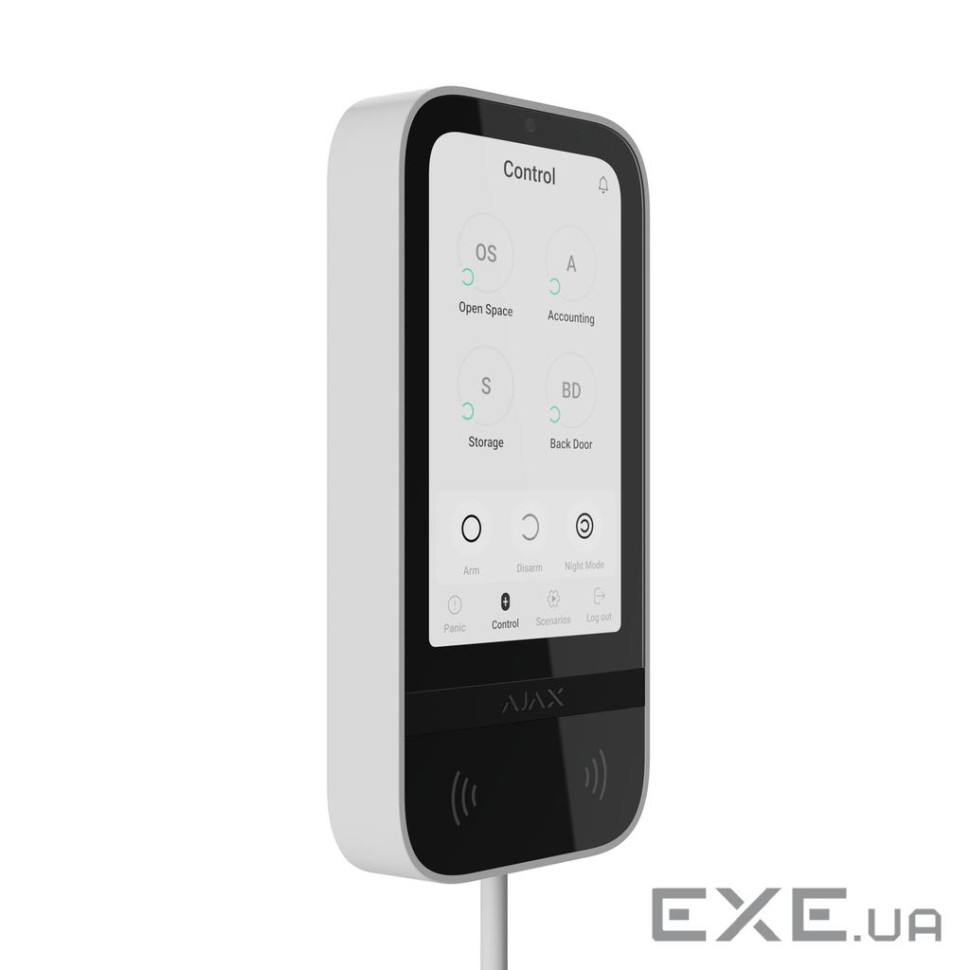 Дротова сенсорна клавіатура Ajax Superior KeyPad TouchScreen Fibra white