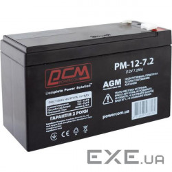 Акумуляторна батарея POWERCOM PM-12-7.2 (12В 7.2Ач )