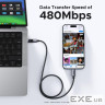 Дата кабель USB-C to USB-C 2.0m PD 100W L509 black Ugreen (35512)
