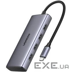 Хаб USB 3.0 Type-C -> 1хUSB-A 3.0/3хUSB-A 2.0/2xHDMI 4K 30Гц PD CM498 Ugreen (35897)