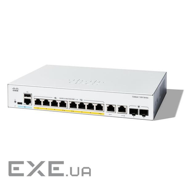 Catalyst 1300 8-port GE, PoE, Ext PS, 2x1G Combo (C1300-8P-E-2G)