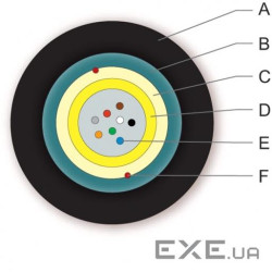 ВО кабель універс., U-DQ(ZN)(SR)H 4E9 SMF-28e+, гофр. броня, діел. підсил. елем., (004EEY-13122A2G) ., (004EEY-13122A2G)