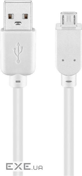 Кабель пристроїв USB2.0 A-microB M/M 0.3m,AWG28 2xShielded Cu,білий (75.09.6191-1) (75.09.6191-1)
