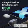 Зарядний пристрій Ugreen 3xUSB 65W (2xUSB-C+USB-A) Gan Nexode Fast Charger Grey X553 (35042)