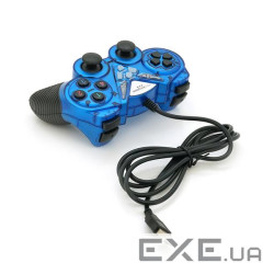 Геймпад Brazzers BR-8600 провідний для ПК, USB 2.0, Double Shock, Blue, Blister (BR-8600Bl) , USB 2.0, Double Shock, Blu