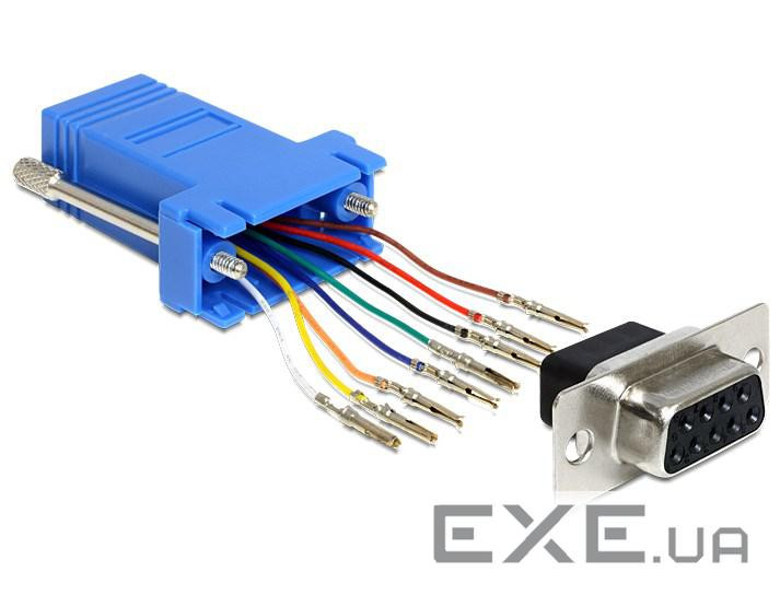 Перехідник обладнання COM(DB9)-RJ45 UTP5e F/F,Assemble Kit (RS232 over TP),синій (62.09.8014-1)