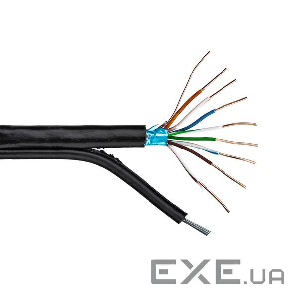 Кабель екранований для зовнішньої прокладки LP CCA Cat.5e FTP 4x2x0.51мм з тросом 7х 0.4 (8944)