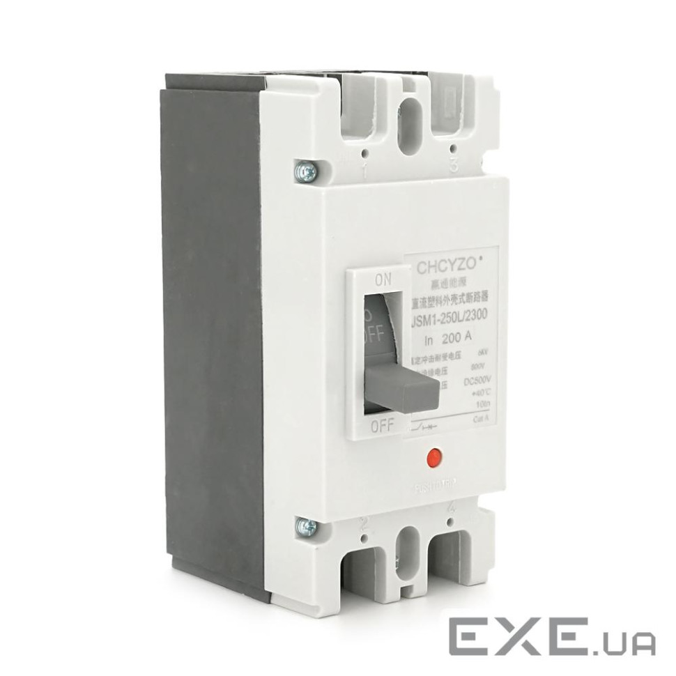 Двополюсний автомат постійного струму MCCB JSM1-250L / 2300, 200A, DC500-800V, 6kA