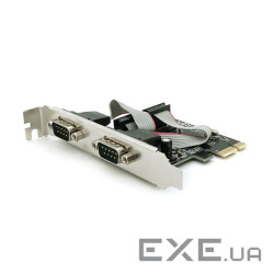 Контролер PCI-Е => RS232 (9Pin) + RS232 (9Pin), 2 порти, TX382 (YT-C- (YT-C- PCI-Е=>2*RS232)