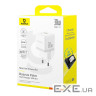 Зарядний пристрій Baseus 1xUSB-C 30W + 1xUSB white (P1011160A213-00)