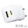 Зарядний пристрій Baseus 1xUSB-C 30W + 1xUSB white (P1011160A213-00)