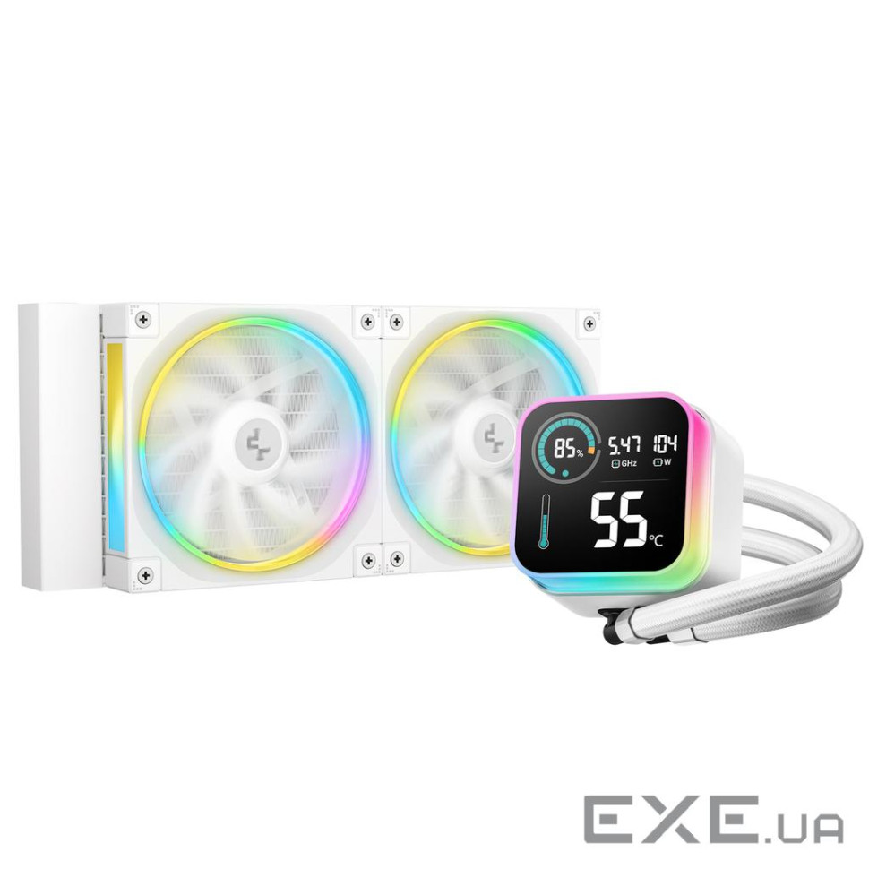 Система водяного охлаждения DeepCool LQ240 White (R-LQ240-WHDSMC-G-1), Intel: 1851/1700/1200/1150/11