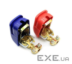 Клема для свинцево-кислотного акумулятора D1, метал + планкована мідь 1,5мм, 2 штуки в уп (YT-39430) (YT-39430)