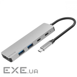 Концентратор Proove Iron Link 5 in 1 (2*Type-C + 2*USB3.0 + HDMI) Silver (HBIL00222024 silver)