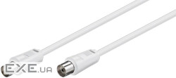 Кабель Goobay антенний-подовжувач RF:Coaxial M/F 0.5m,75 Ohm D=5.0mm 2xShielded 70dB (75.05.0910-10)