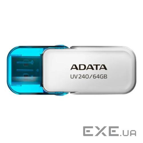 Флешка ADATA UV240 64GB White (AUV240-64G-RWH)