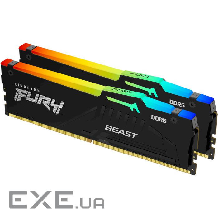 Модуль пам'яті KINGSTON FURY Beast RGB EXPO Black DDR5 5200MHz 64GB Kit 2x32GB (KF552C40BB2AK2-64)
