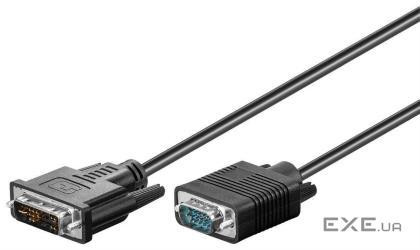 Кабель монітора-адаптер Goobay DVI-VGA HD15 M/M 1.0m,2xShielded D=5.5mm,чорний (75.05.0989-1)