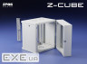 Шафа ZPAS 19, 18U, Z-CUBE, змінні бічні стінки, скляні двері, 600x600 мм, макс (W-ZCUBE6060-18S-011) (W-ZCUBE6060-18S-01