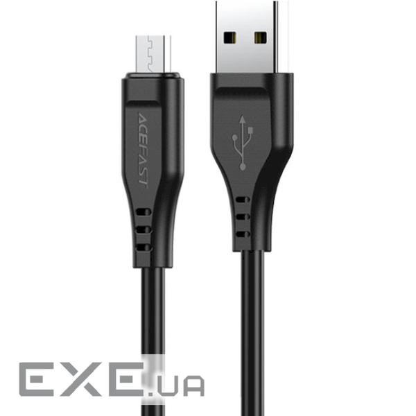 Дата кабель USB 2.0 AM to Micro 5P 1.2m 2.4A TPE C3-09 black Acefast (6974316280880) (AFC3-09B)
