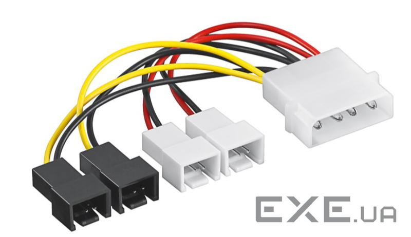 Кабель живлення внутрішній MoleX-FanPower 3p M/M,x4 (2x5V+2x12V) 0.15m D=8x2.0mm (62.09.8296-1)