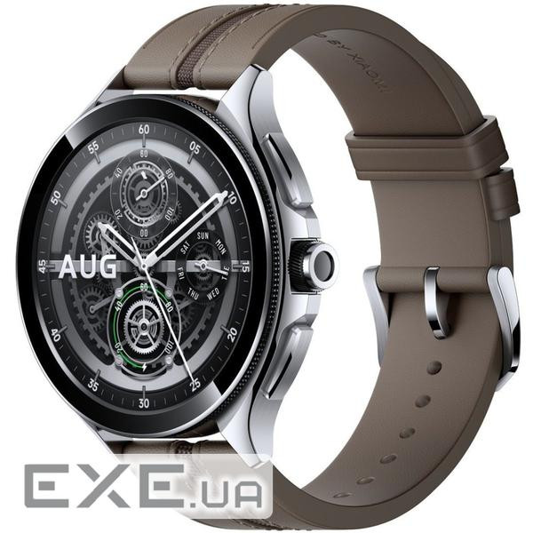 Смарт-годинник Xiaomi Watch 2 Pro Bluetooth Silver Case with Brown Leather Strap (100673 (BHR7216GL)