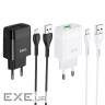 Зарядний пристрій HOCO C72Q Glorious USB QC3.0 + cable USB to Micro 5P 18W White (6931474732538)
