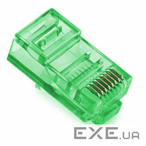 Конектор RJ45 cat.5e UTP 8P8C Green 100 шт Merlion (09051)