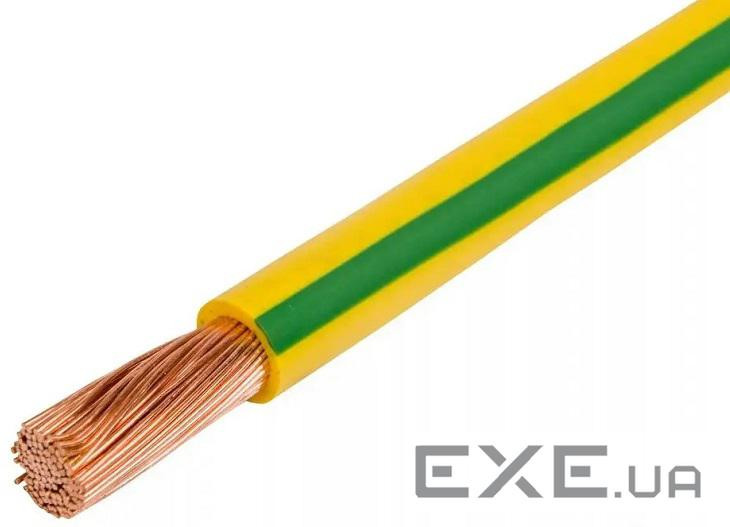 Кабель електричний Мега-Люкс ДЕРЖСТАНДАРТ ПВ-3-1.5 ізоляція не підтримує горіння жовто-зелений (130470)